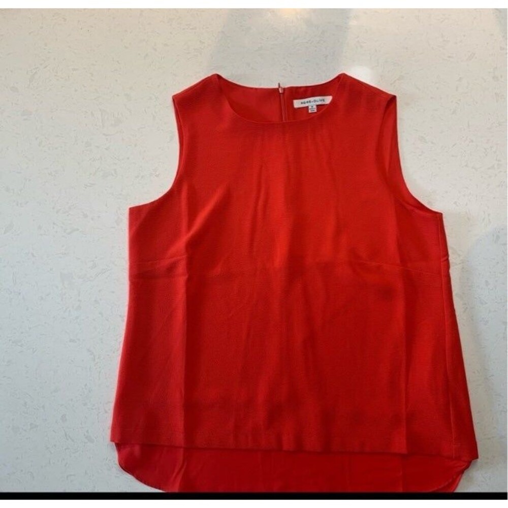 Rose+Olive sleeveless top, red/coral, size M